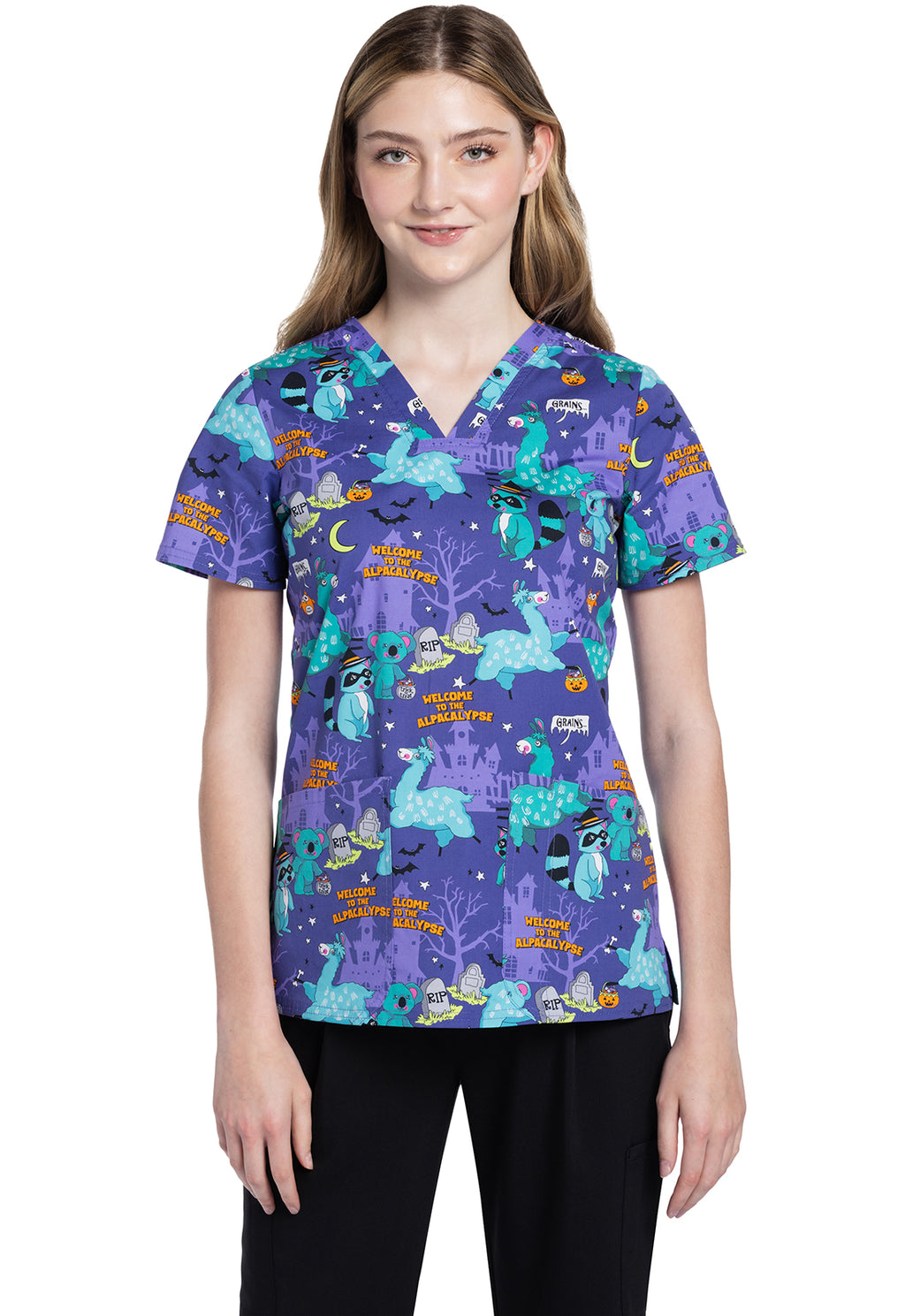 PRINT SCRUB TOPS