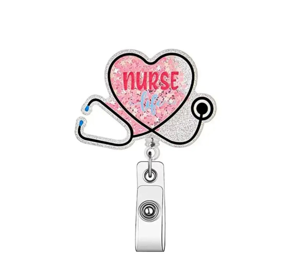 Glitter Acrylic Badge Reel