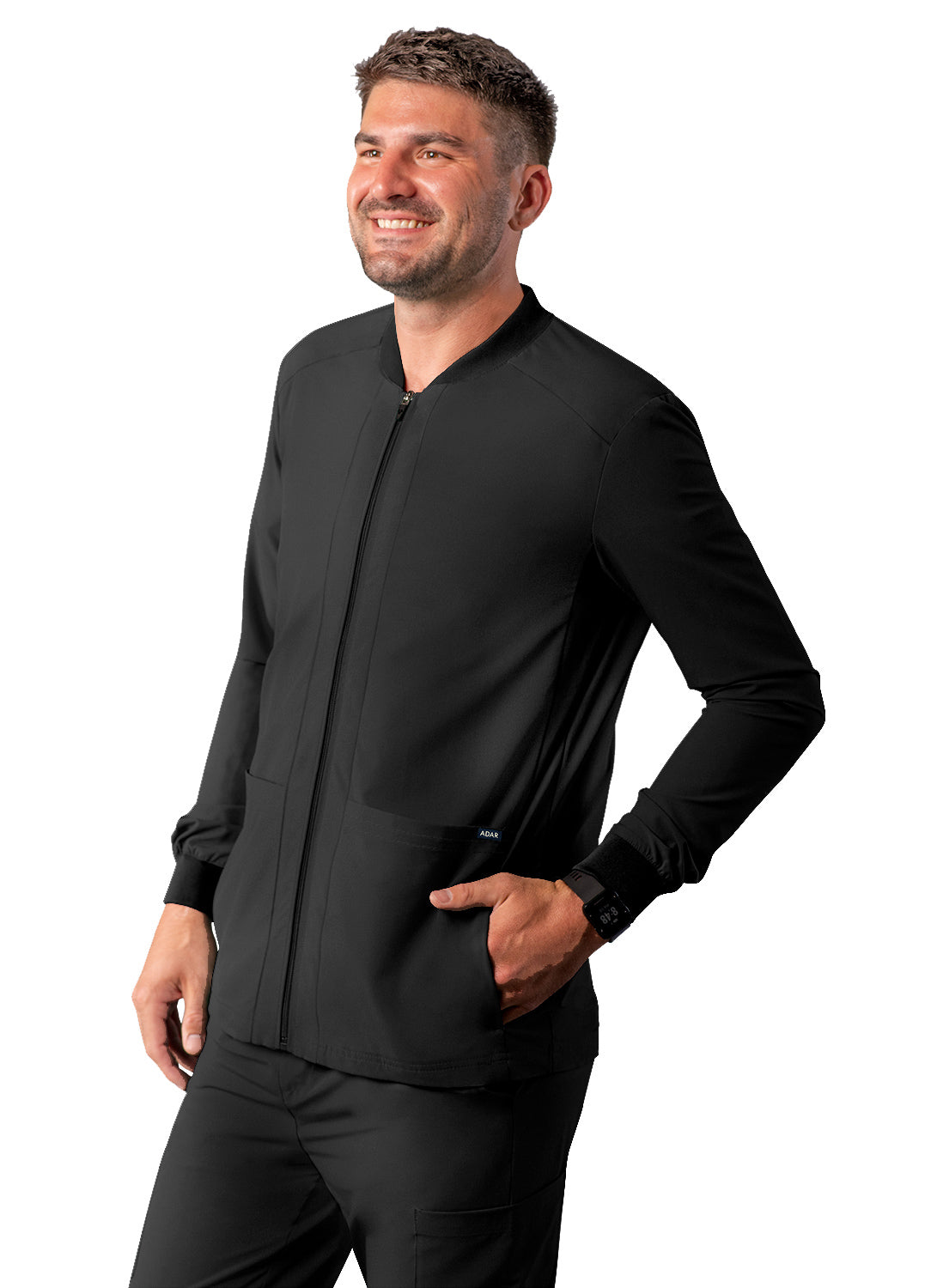 ADAR Men's Bomber Zipped Jacket