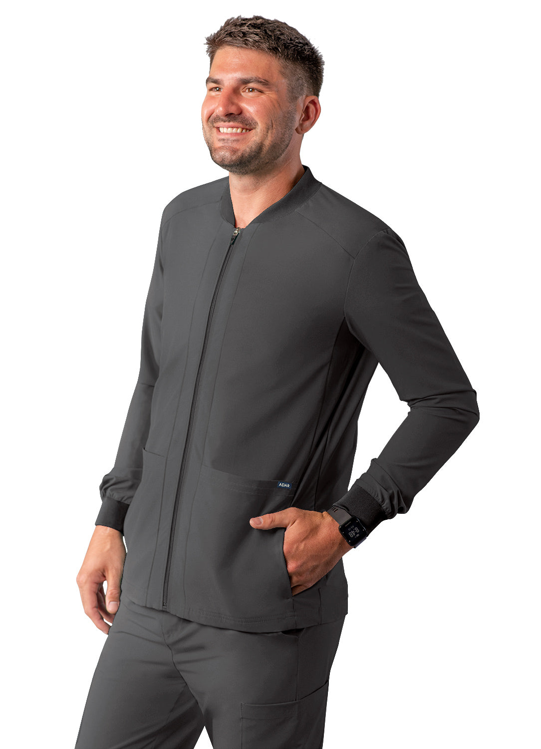 ADAR Men's Bomber Zipped Jacket