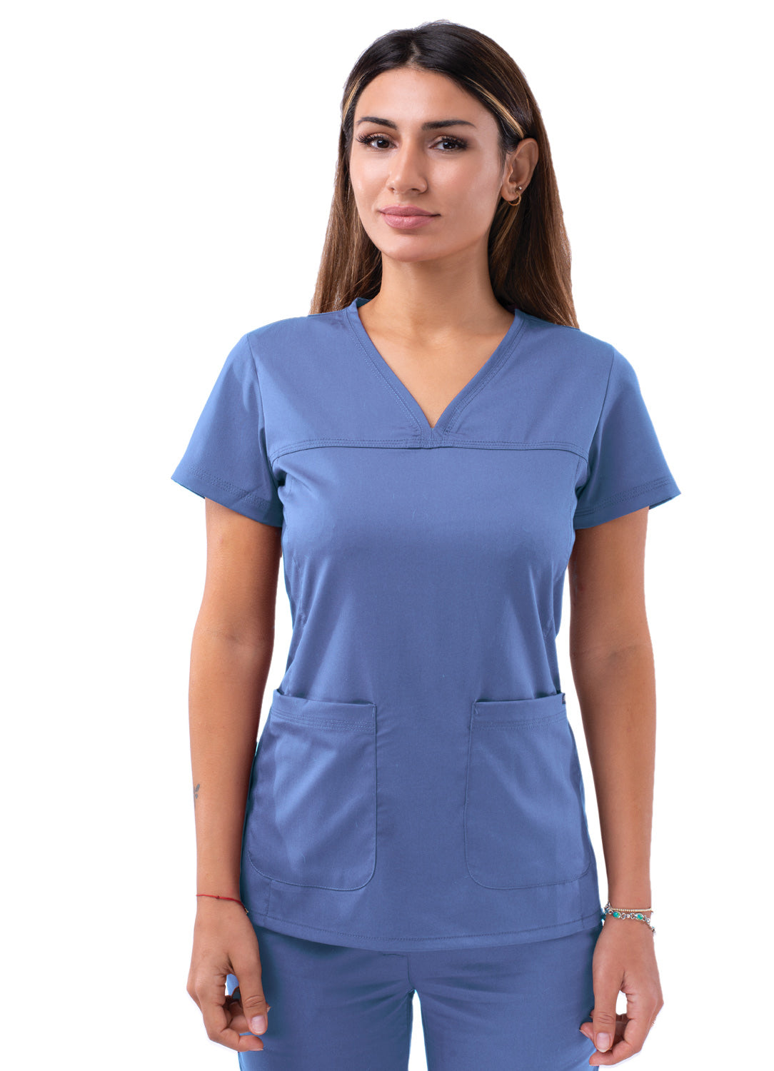 ADAR Women's Sweetheart V-neck Scrub Top
